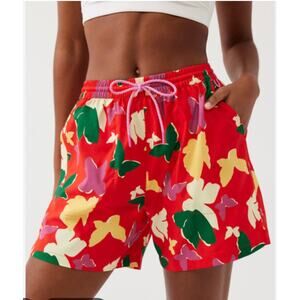 Outdoor Voices Solar Cool butterfly print shorts swimwear  size S Unisex